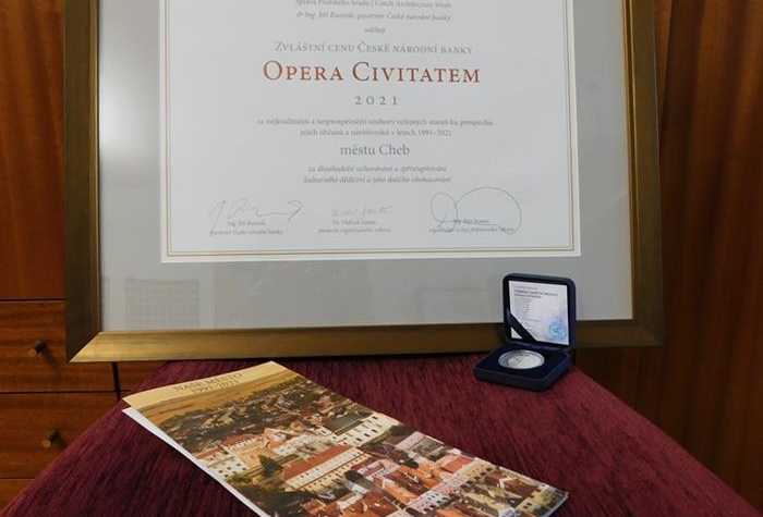 Městu Cheb byla udělena Zvláštní cena České národní banky Opera Civitatem 2021