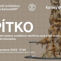 Pozvánka na zahájení výstavy soutěžních návrhů na nový pitný stojan před Vřídelní kolonádou, Zprávy Karlovarsko