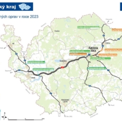 Mapa významných oprav silnic v Karlovarském kraji