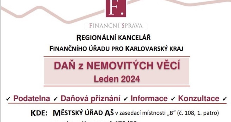 Finanční úřad otevře v lednu kontaktní kancelář v Aši