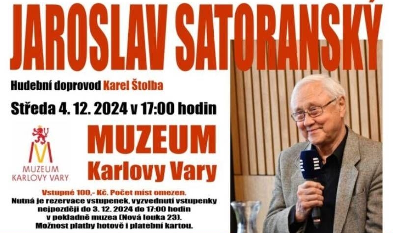 Jaroslav Satoranský v zábavné talk show v Muzeu Karlovy Vary