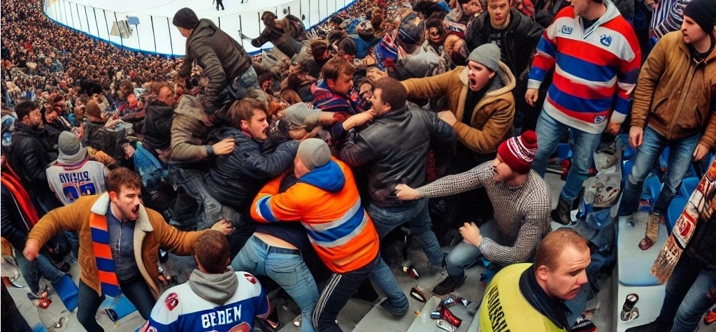 Rvačka fanoušků na hokeji v Sokolově. Jeden skončil v nemocnici