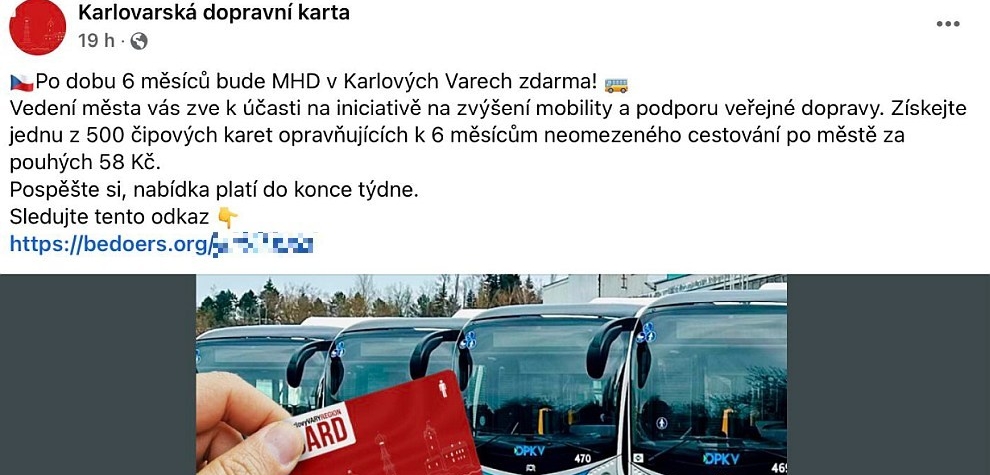 DPKV varuje před podvodnou zprávou - doprava zdarma