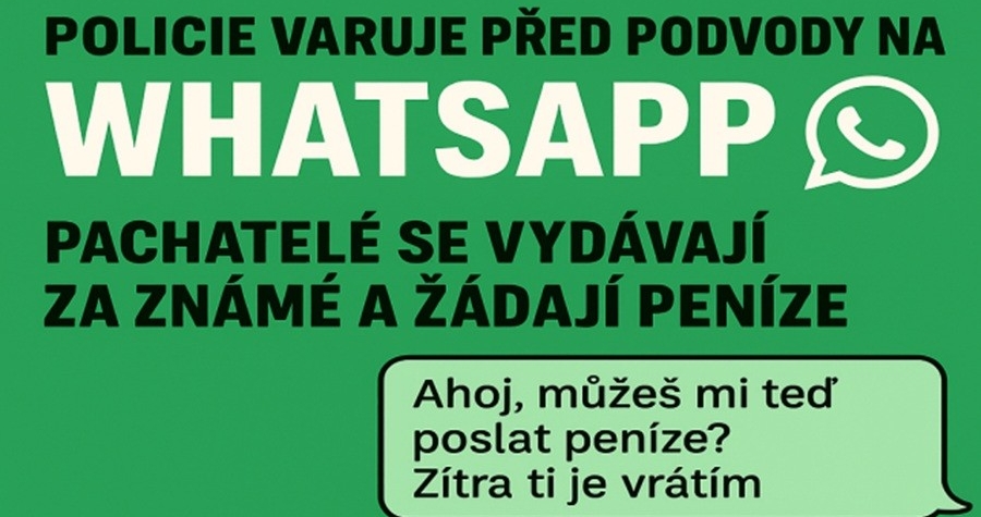 Policie varuje před podvody na WhatsAppu