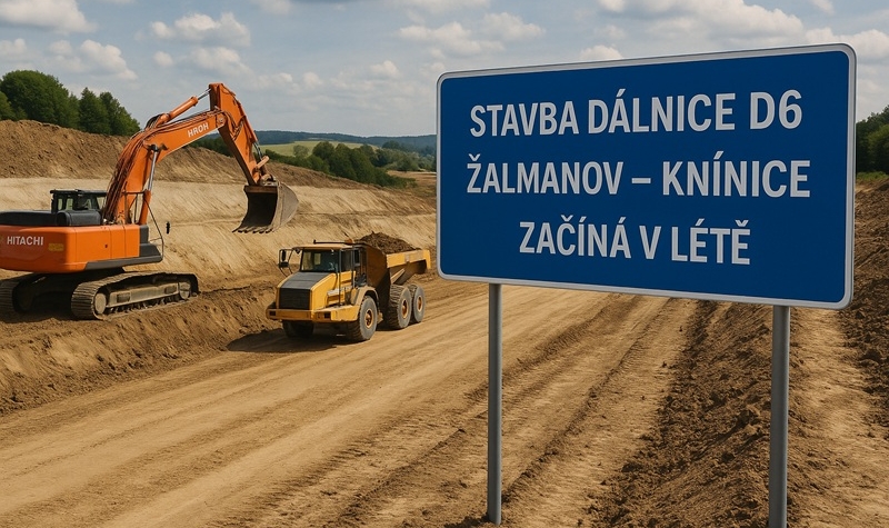 Stavba nového úseku dálnice D6 mezi Žalmanovem a Knínicemi začne v létě