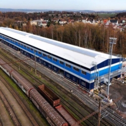 Nová opravárenská hala ČD v Chebu se blíží dokončení