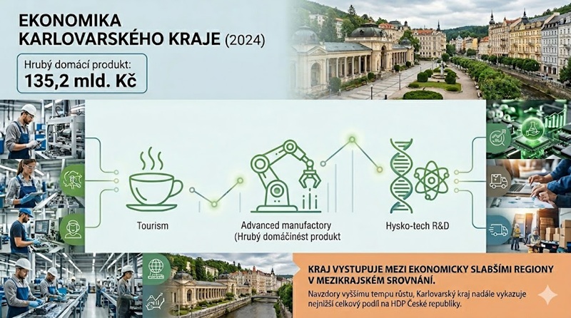 Ekonomika Karlovarského kraje pokračovala v růstu a stabilizaci po pandemii