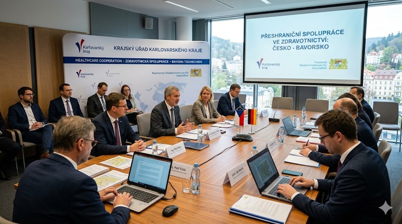 Na kraji se jednalo o rozvoji přeshraniční spolupráce v oblasti zdravotnictví